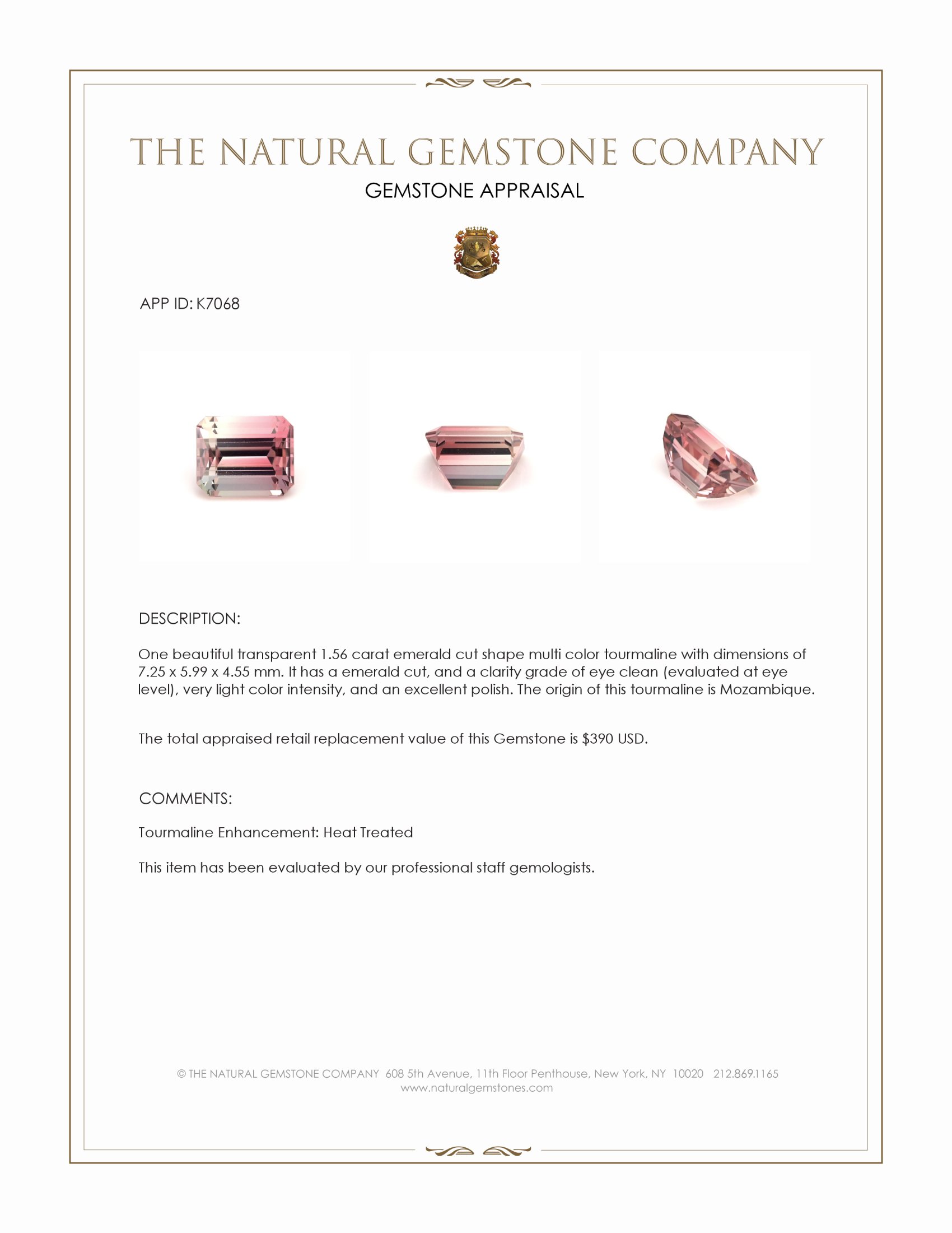 1.56 Ct. Tourmaline from Mozambique