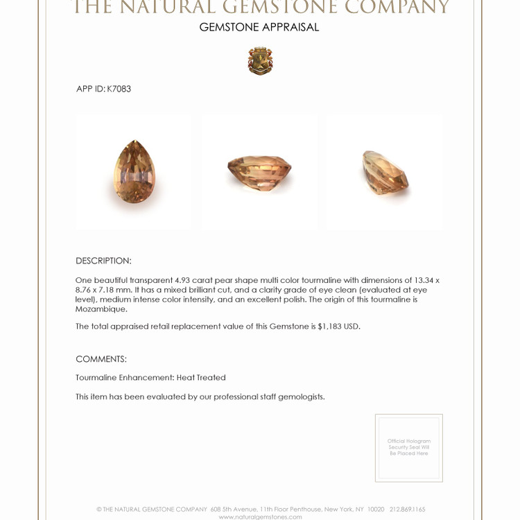 4.93 Ct. Tourmaline from Mozambique