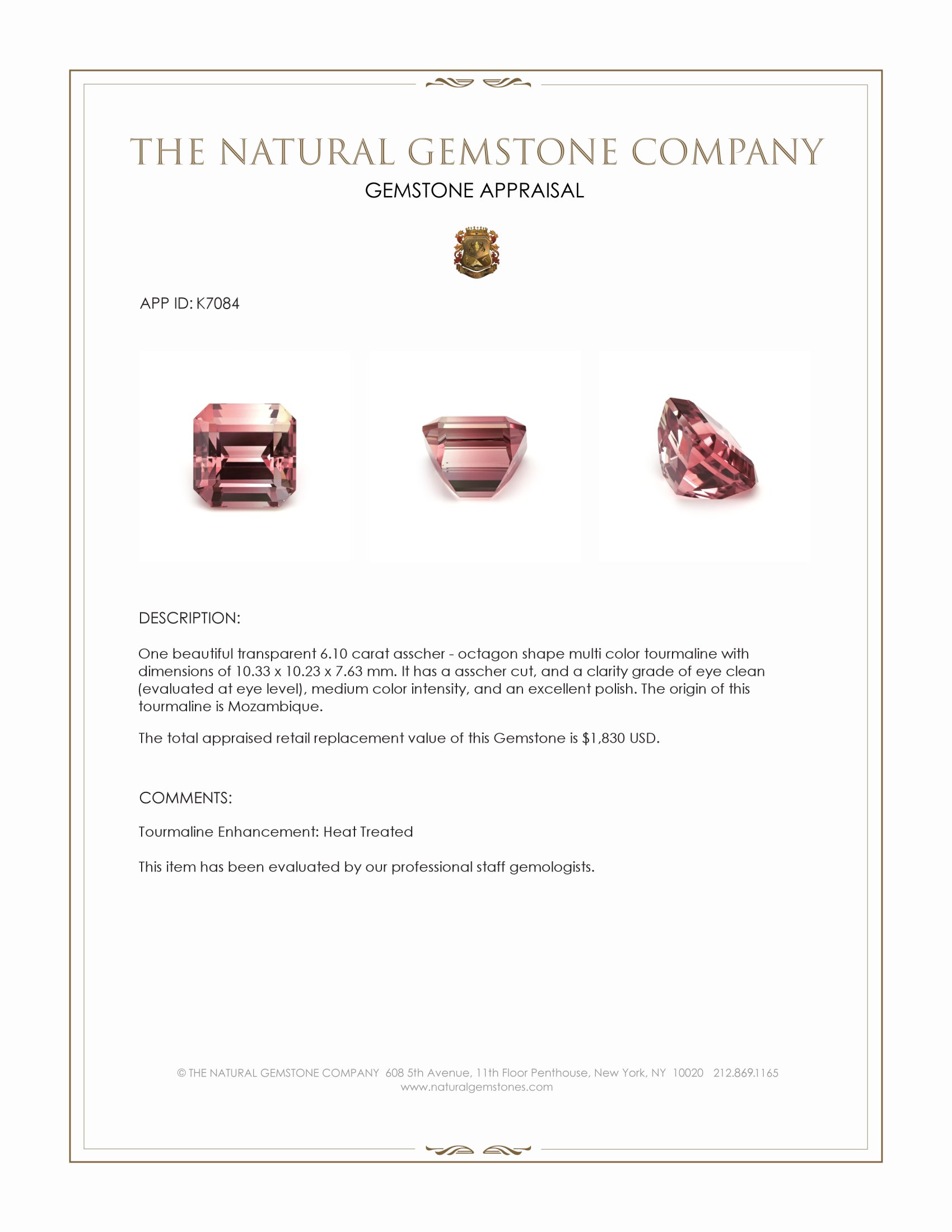 6.10 Ct. Tourmaline from Mozambique