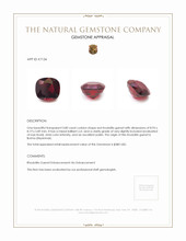3.80 Ct. Rhodolite Garnet from Burma (Myanmar) Appraisal