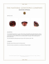 3.11 Ct. Red Rhodolite Garnet from Burma (Myanmar) Appraisal