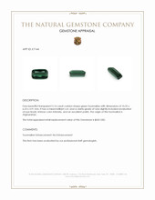 2.16 Ct. Green Tourmaline from Afghanistan Appraisal