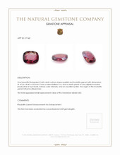 3.60 Ct. Rhodolite Garnet from Burma (Myanmar) Appraisal