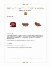 2.57 Ct. Red Rhodolite Garnet from Burma (Myanmar) Appraisal