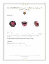 5.05 Ct. Red Rhodolite Garnet from Tanzania Appraisal