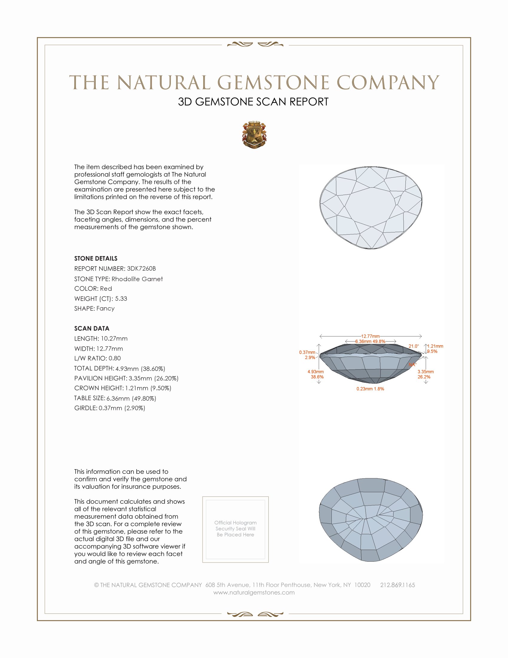 5.33 Ct. Rhodolite Garnet from Zimbabwe