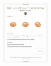 10.41 Ct. Orange Cabochon Moonstone from Ceylon (Sri Lanka) Appraisal