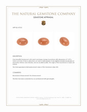6.58 Ct. Orange Cabochon Moonstone from Ceylon (Sri Lanka) Appraisal