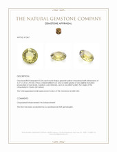 0.54 Ct. Greenish Yellow Chrysoberyl from Ceylon (Sri Lanka) Appraisal