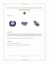 1.13 Ct. Purple Spinel from Ceylon (Sri Lanka) Appraisal