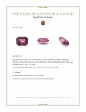 2.53 Ct. Purplish Pink Rhodolite Garnet from Ceylon (Sri Lanka) Appraisal