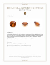 0.99 Ct. Hessonite Garnet from Ceylon (Sri Lanka) Appraisal