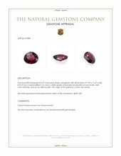 4.27 Ct. Red Garnet from Ceylon (Sri Lanka) Appraisal