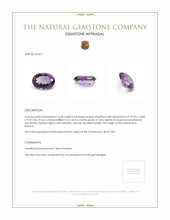 16.00 Ct. Purple Amethyst from Mexico Appraisal
