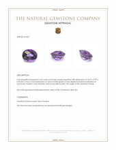3.55 Ct. Purple Amethyst from Brazil Appraisal
