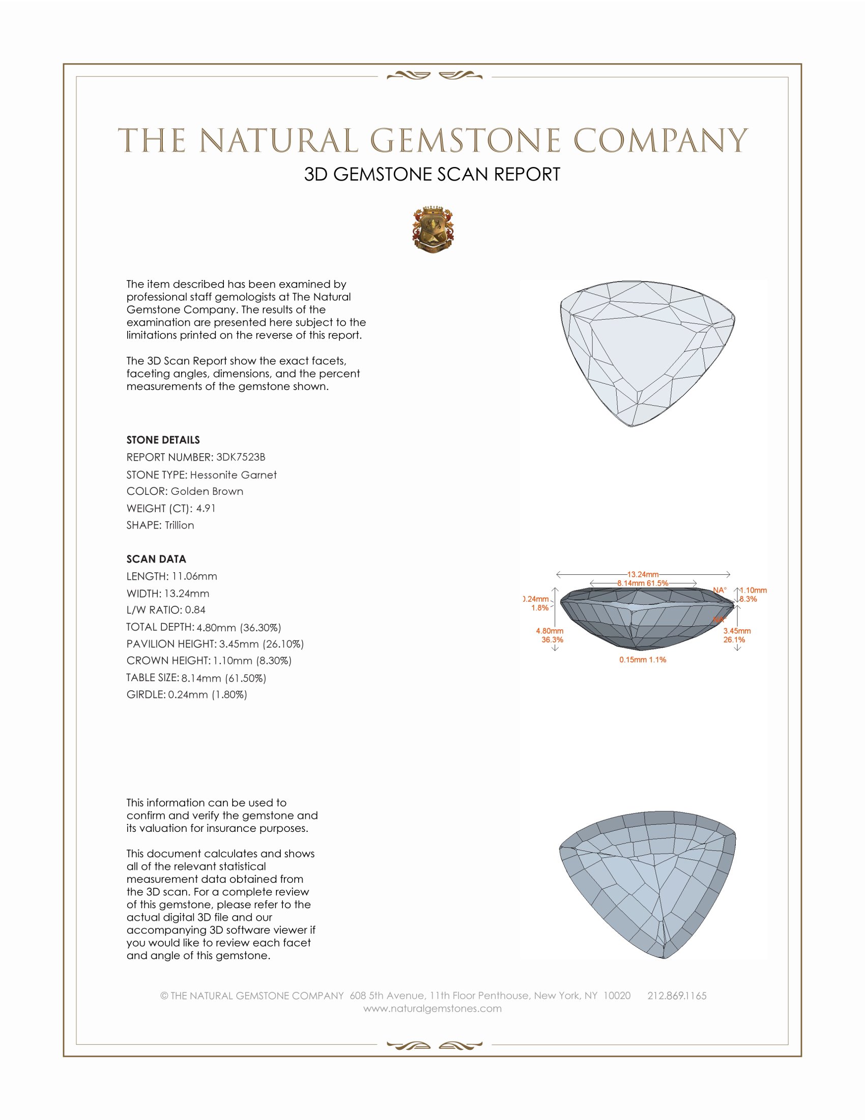 4.91 Ct. Hessonite Garnet from Ceylon (Sri Lanka)