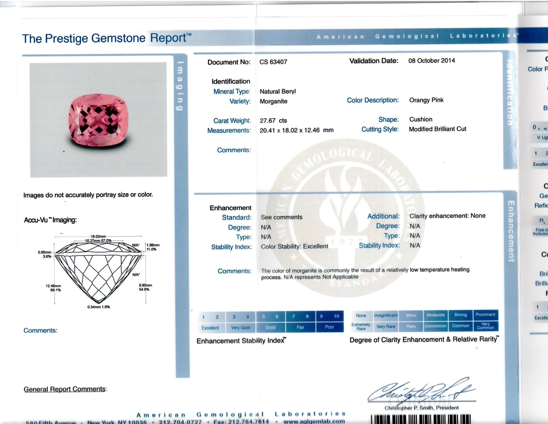 27.67 Ct. Morganite from Brazil