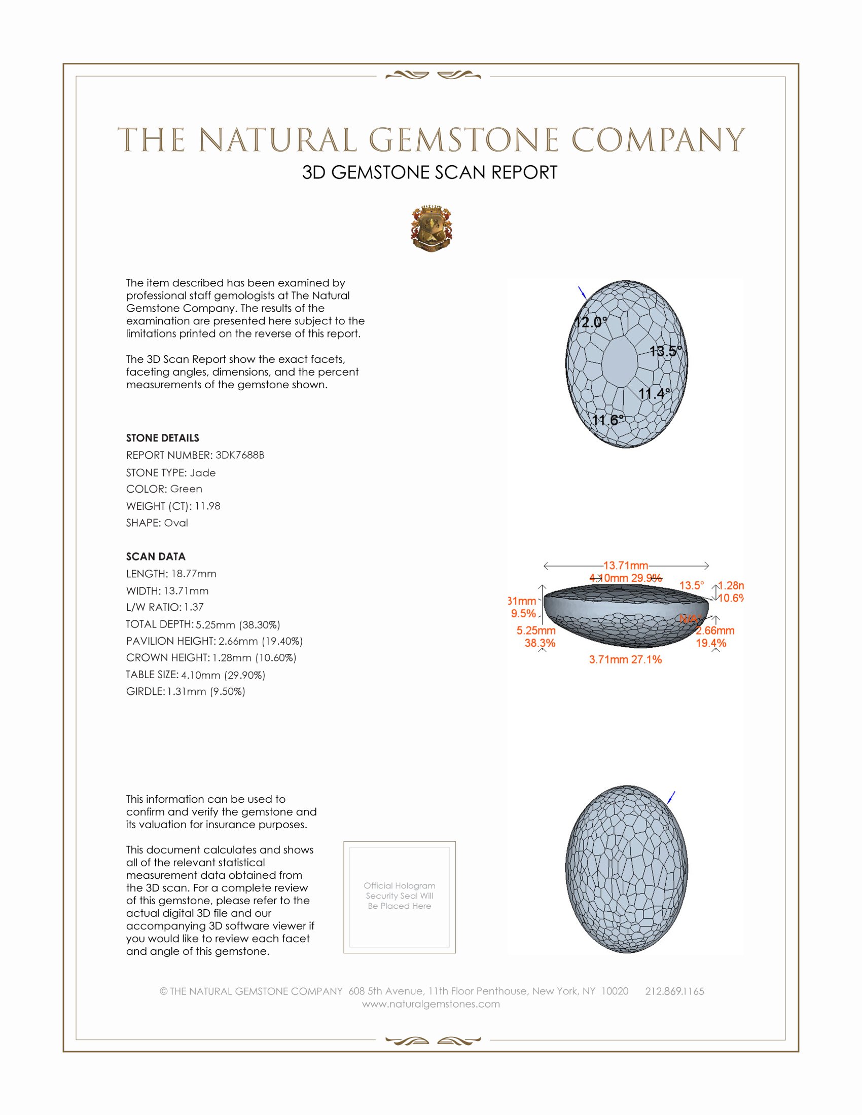 11.98 Ct. Cabochon Jade from Burma (Myanmar)