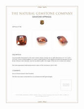 2.38 Ct. Zircon from Ceylon (Sri Lanka) Appraisal