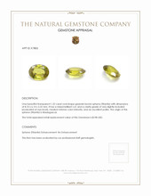 1.32 Ct. Sphene (Titanite) from Madagascar Appraisal