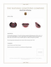 1.79 Ct. Garnet from Namibia Appraisal