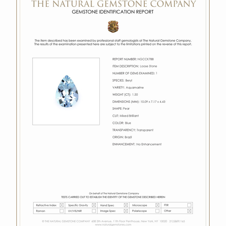 1.50 Ct. Aquamarine from Brazil