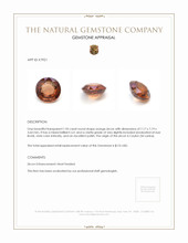 1.95 Ct. Orange Zircon from Ceylon (Sri Lanka) Appraisal