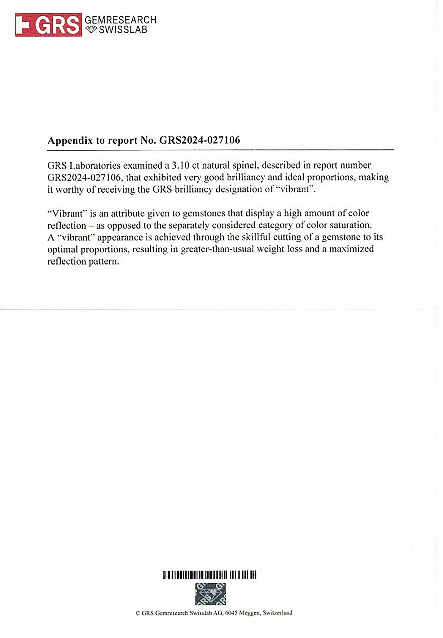 3.10 Ct. Spinel from Tanzania