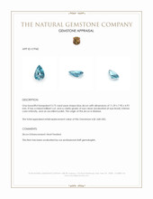 3.73 Ct. Blue Zircon from Malawi Appraisal
