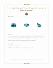 1.35 Ct. Blue Zircon from Malawi Appraisal