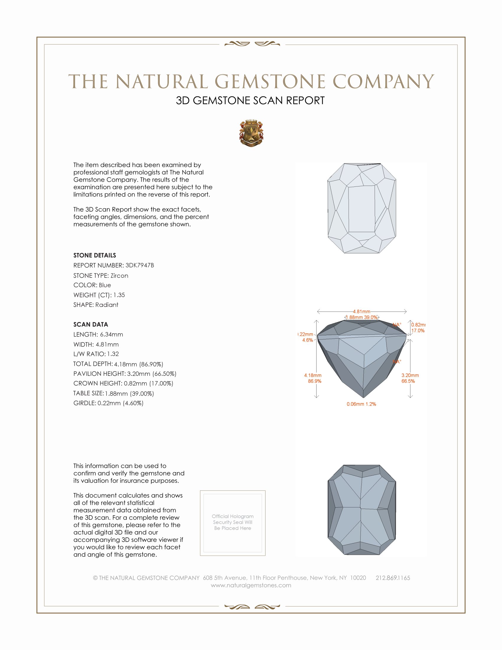 1.35 Ct. Zircon from Malawi