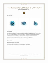 1.34 Ct. Blue Zircon from Malawi Appraisal