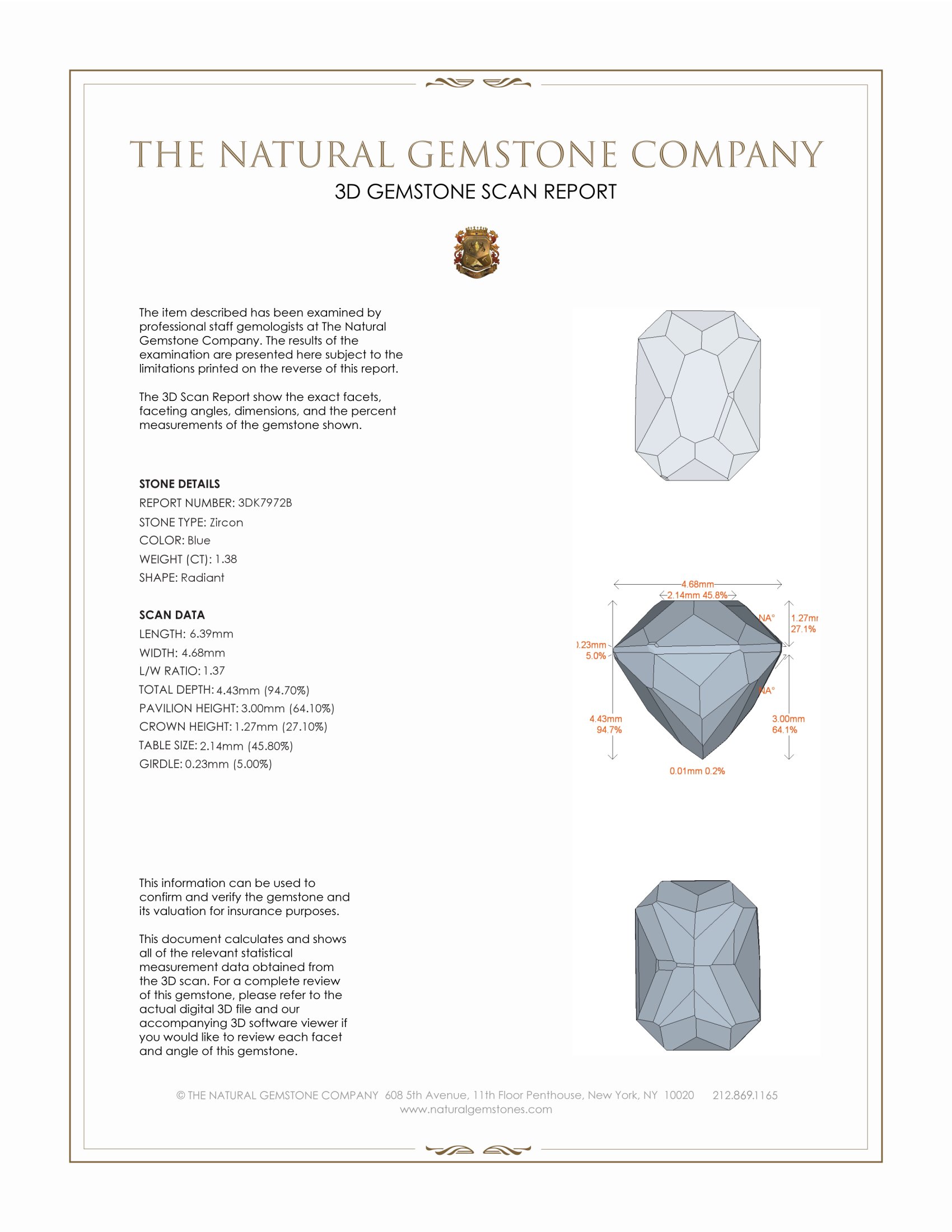 1.38 Ct. Zircon from Malawi