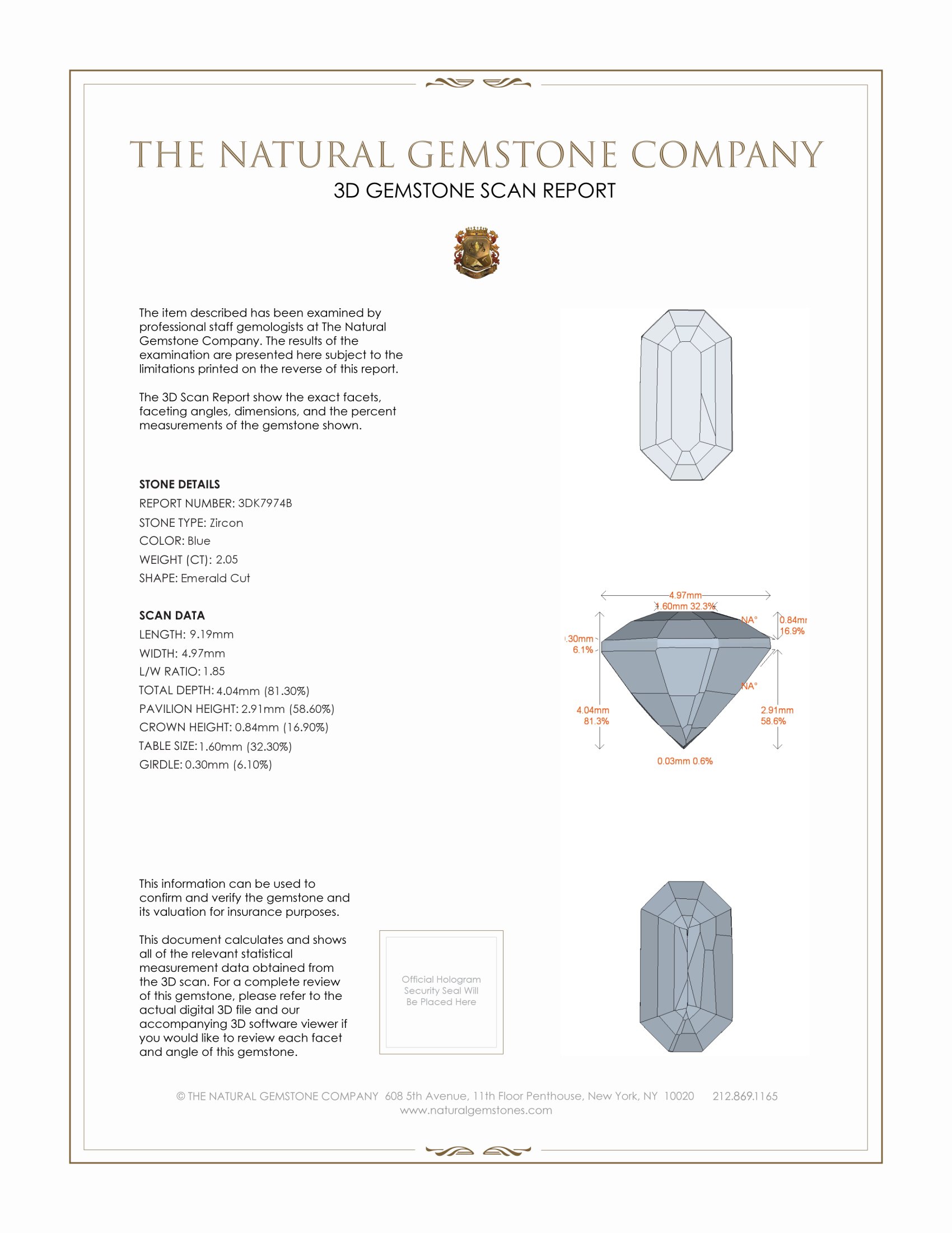 2.05 Ct. Zircon from Malawi