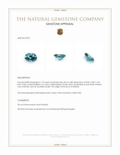 1.74 Ct. Blue Zircon from Malawi Appraisal