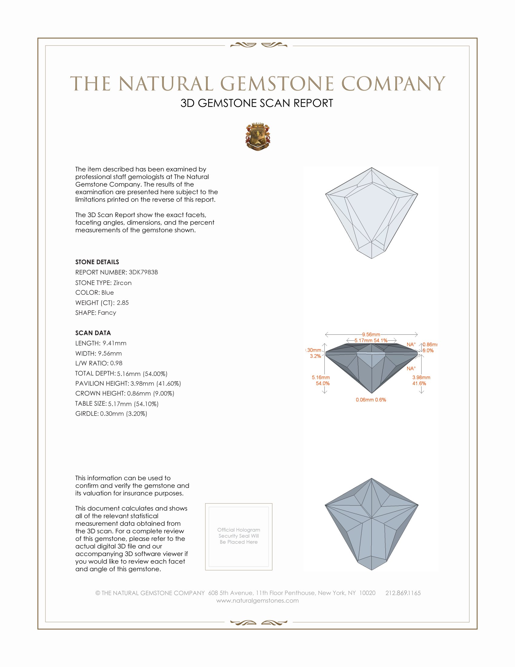 2.85 Ct. Zircon from Malawi