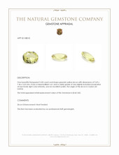 2.00 Ct. Greenish Yellow Zircon from Ceylon (Sri Lanka) Appraisal