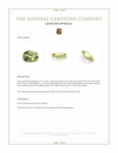 1.77 Ct. Green Zircon from Ceylon (Sri Lanka) Appraisal