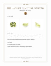 1.92 Ct. Green Zircon from Ceylon (Sri Lanka) Appraisal