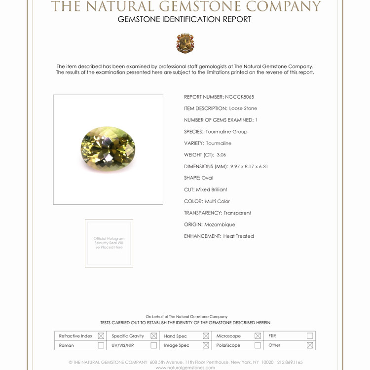 3.06 Ct. Tourmaline from Mozambique