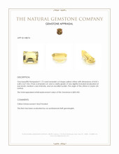 1.72 Ct. Yellow Citrine from Ceylon (Sri Lanka) Appraisal