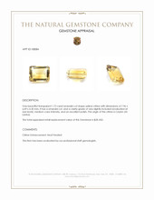 1.72 Ct. Yellow Citrine from Ceylon (Sri Lanka) Appraisal