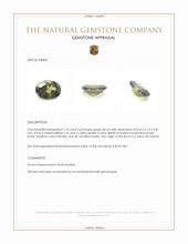1.74 Ct. Green Zircon from Ceylon (Sri Lanka) Appraisal