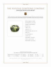 1.73 Ct. Green Zircon from Ceylon (Sri Lanka) Scan Report
