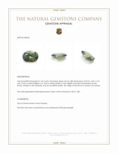 1.64 Ct. Green Zircon from Ceylon (Sri Lanka) Appraisal