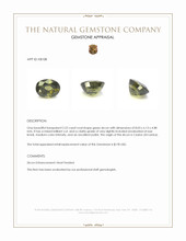 2.22 Ct. Green Zircon from Ceylon (Sri Lanka) Appraisal
