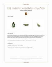 2.33 Ct. Green Tourmaline from Mozambique Appraisal