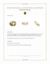 3.25 Ct. Yellow Zircon from Ceylon (Sri Lanka) Appraisal
