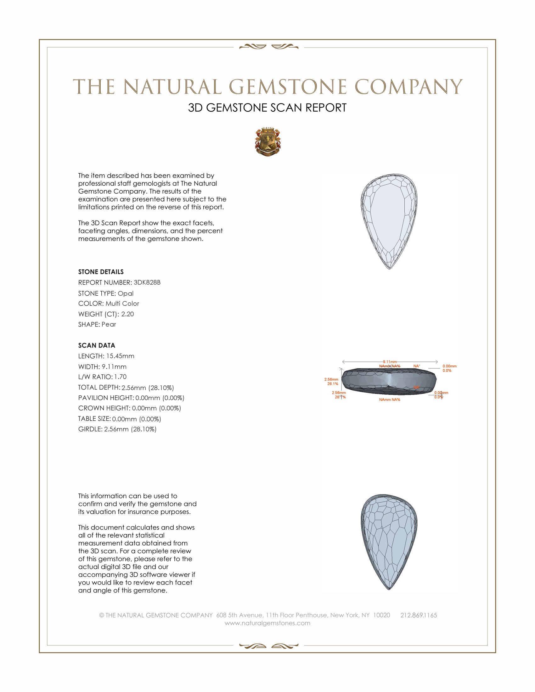 2.20 Ct. Semi-Black Opal from Australia