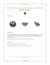 4.17 Ct. Purple Rhodolite Garnet from Ceylon (Sri Lanka) Appraisal